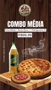 Pizza Média + Broto Doce + Refrigerante 2L